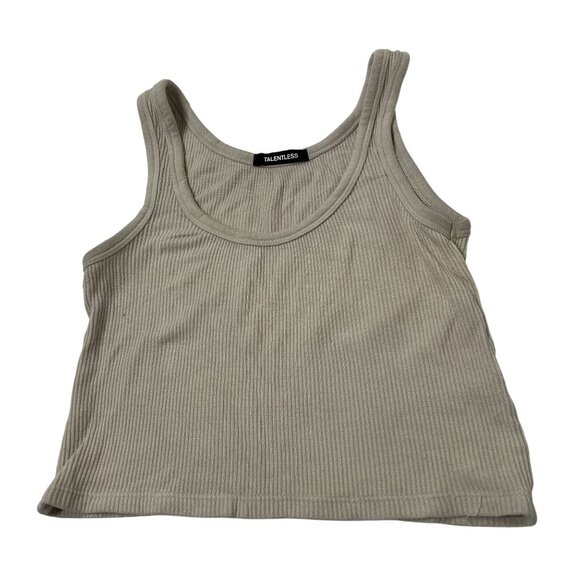 Talentless Crop Modal Tank in Bone - Picture 1 of 3